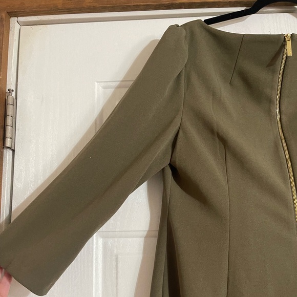 Olive Green Calvin Klein Dress Size 14 - Picture 8 of 10